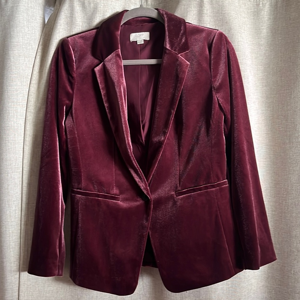 Purple Velvet Blazer by Loft